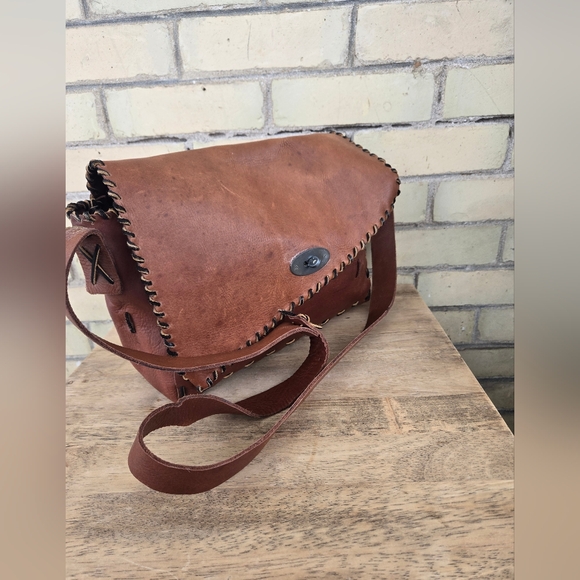 Vintage Handmade Leather Messenger Bag - Picture 8 of 16